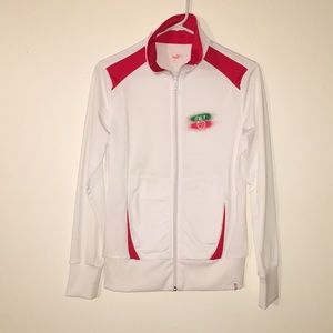 Puma white and red unlined jacket